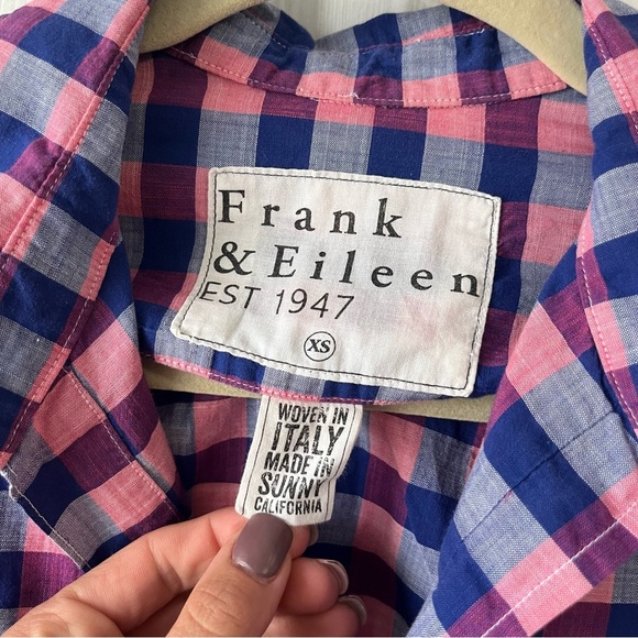 Frank Eileen XSmall Pink Check Plaid Flannel Barry Button Down Shirt Long Sleeve - Picture 2 of 4